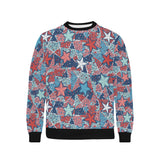 Hand drawn colorful starfish Men's Crew Neck Sweatshirt