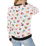 Cake cupcake design pattern Women's Crew Neck Sweatshirt