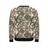 Monkey tropical leaves background Men's Crew Neck Sweatshirt