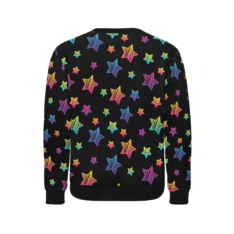 Colorful star pattern Men's Crew Neck Sweatshirt