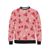 Cake cherry pattern Men's Crew Neck Sweatshirt