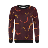 Boomerang Australian aboriginal ornament circle bl Women's Crew Neck Sweatshirt