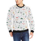 Cute cartoon dinosaurs tree pattern Men's Crew Neck Sweatshirt