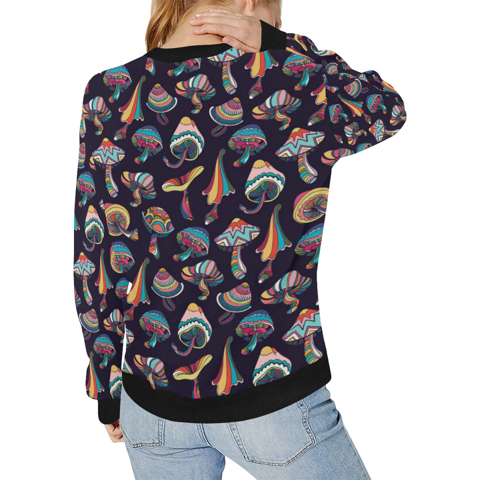 Colorful mushroom pattern Women's Crew Neck Sweatshirt