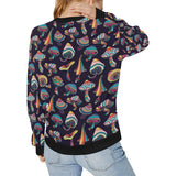 Colorful mushroom pattern Women's Crew Neck Sweatshirt