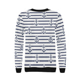 Anchor rope nautical  pattern Women's Crew Neck Sweatshirt