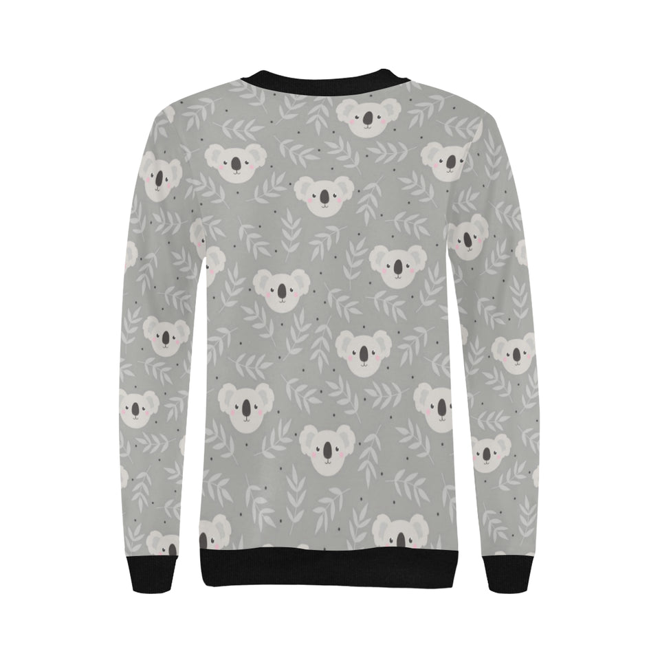 Cute koala leaves pattern Women's Crew Neck Sweatshirt