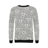 Cute koala leaves pattern Women's Crew Neck Sweatshirt
