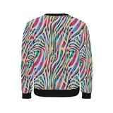 Colorful zebra skin pattern Men's Crew Neck Sweatshirt