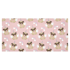 Cute Unicorn Pug Pattern Tablecloth