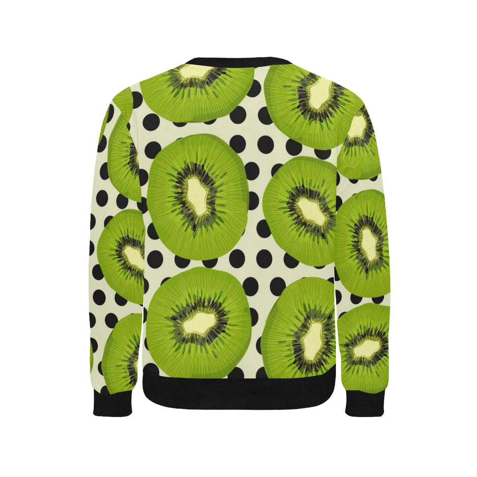 kiwi black dot background Men's Crew Neck Sweatshirt