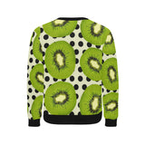 kiwi black dot background Men's Crew Neck Sweatshirt