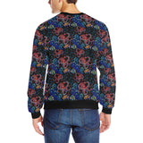 Octopus sea wave tropical fishe pattern Men's Crew Neck Sweatshirt