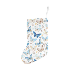 blue butterfly pattern Christmas Stocking