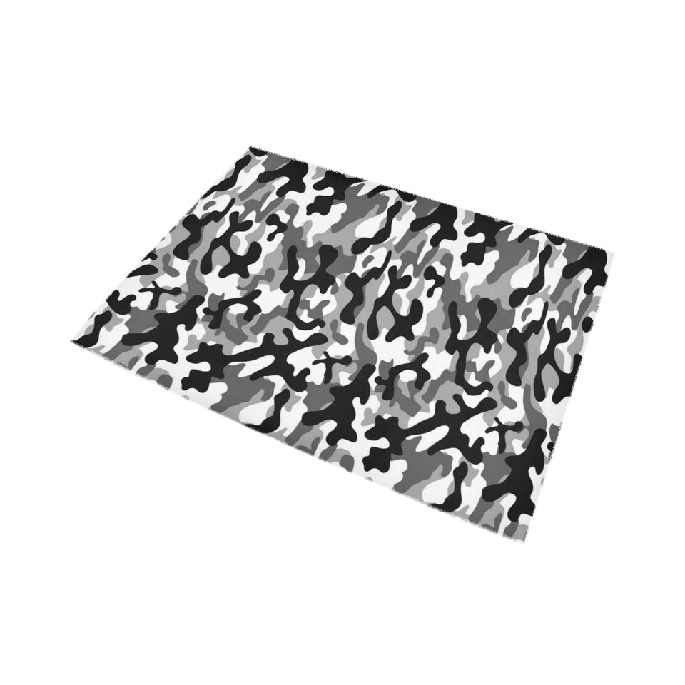 Black white camouflage pattern Area Rug