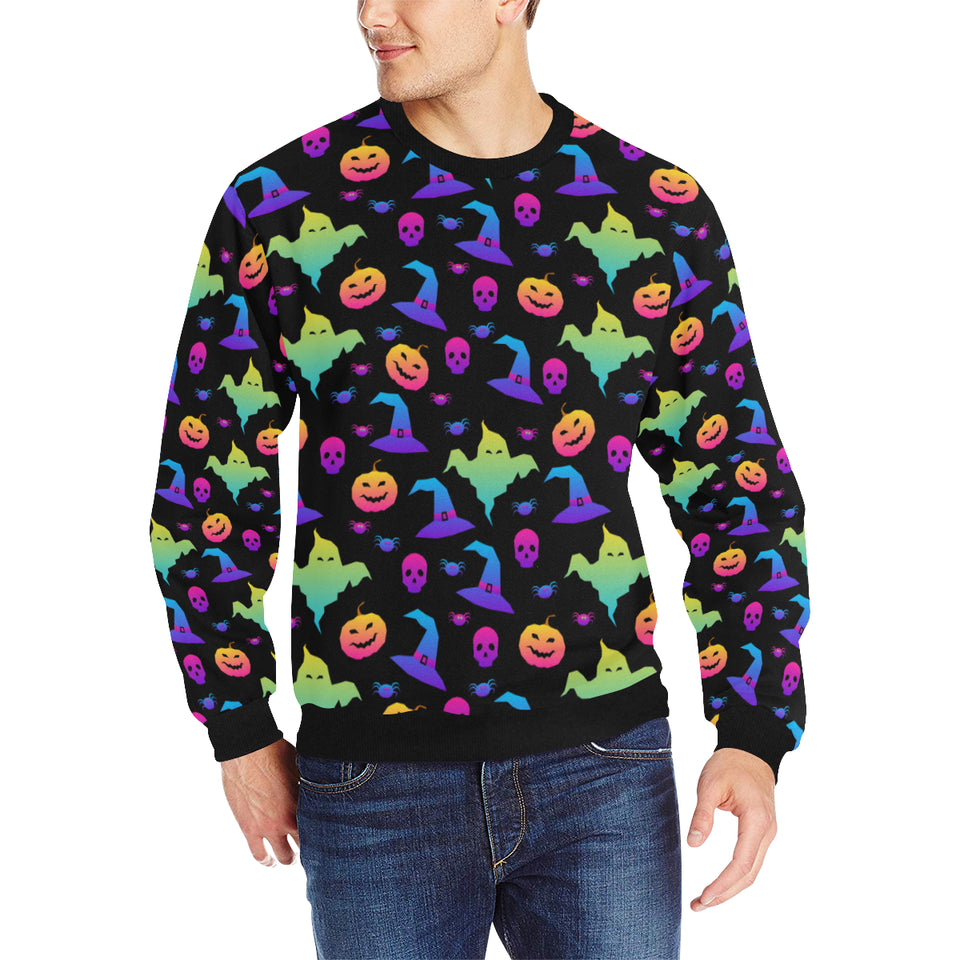 Colorful halloween background Men's Crew Neck Sweatshirt