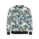 Japanese wave pattern Men's Crew Neck Sweatshirt