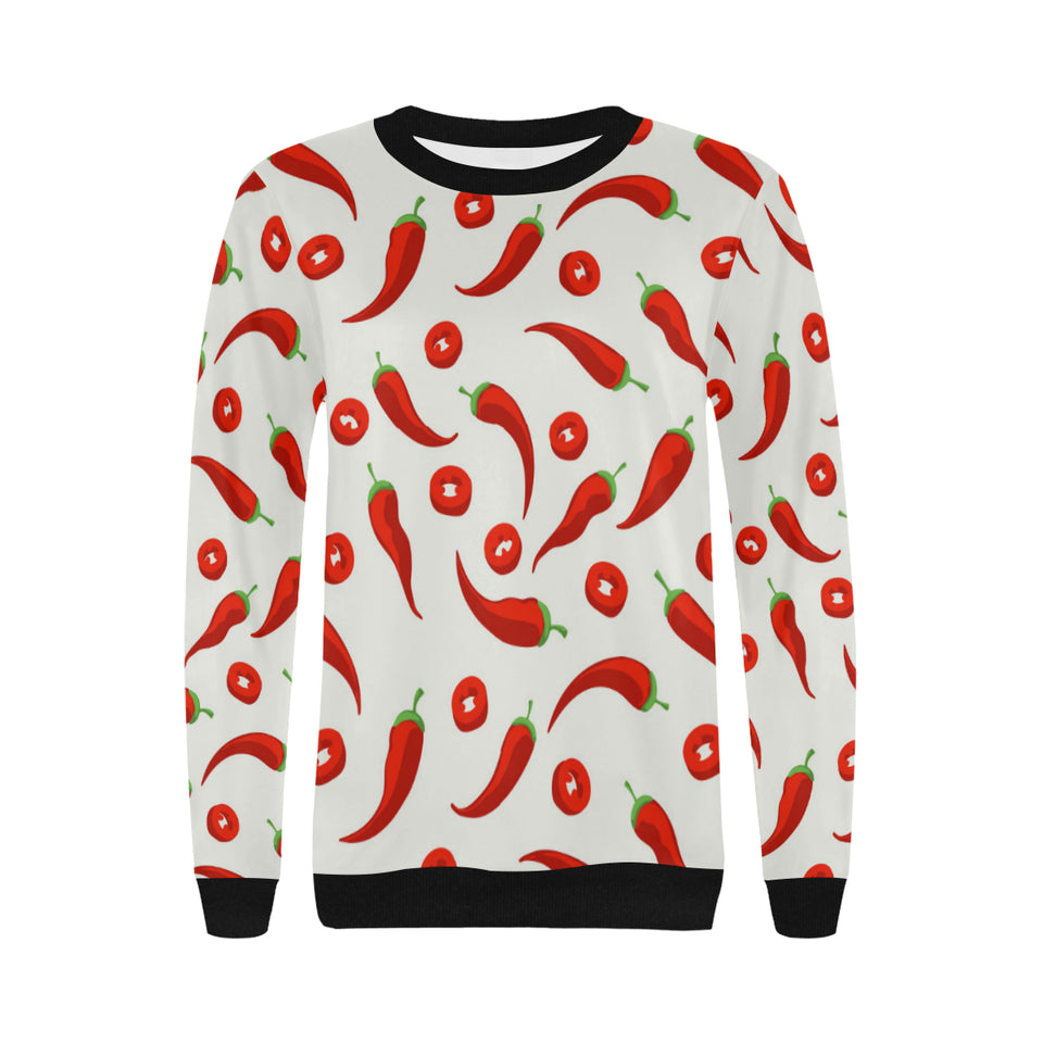 Chili pattern Women's Crew Neck Sweatshirt
