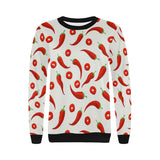 Chili pattern Women's Crew Neck Sweatshirt