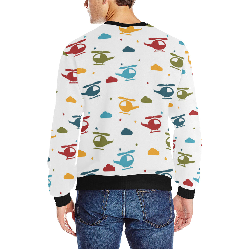 Colorful helicopter pattern Men's Crew Neck Sweatshirt