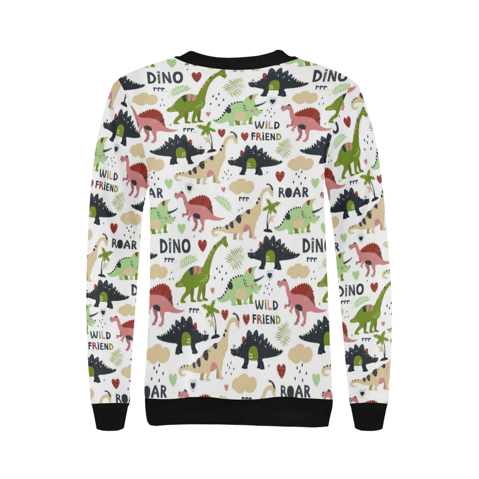 Cute dinosaurs pattern Women's Crew Neck Sweatshirt