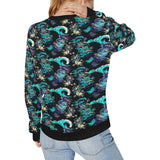 Dragon sea wave pattern Women's Crew Neck Sweatshirt