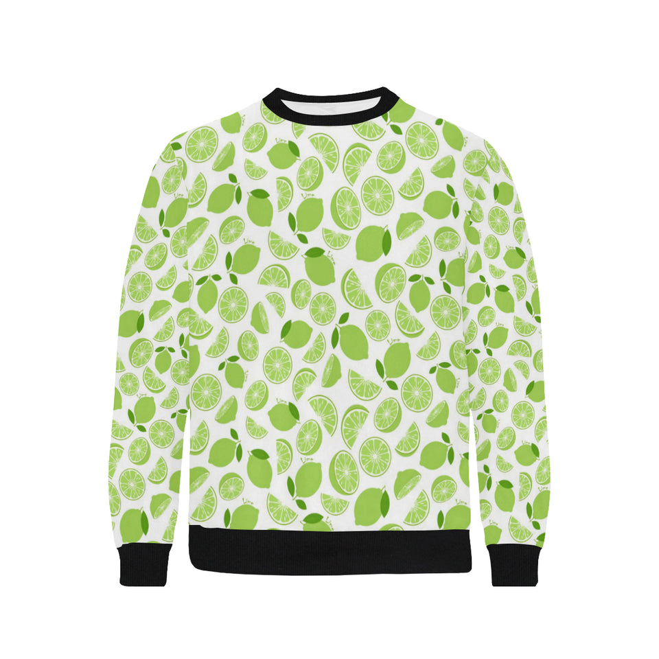 Lime design pattern Men's Crew Neck Sweatshirt