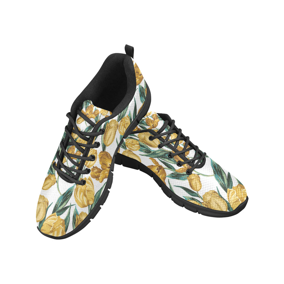 yellow tulips pattern Women's Sneaker Shoes