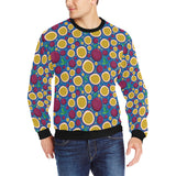 Passion fruit blue background Men's Crew Neck Sweatshirt