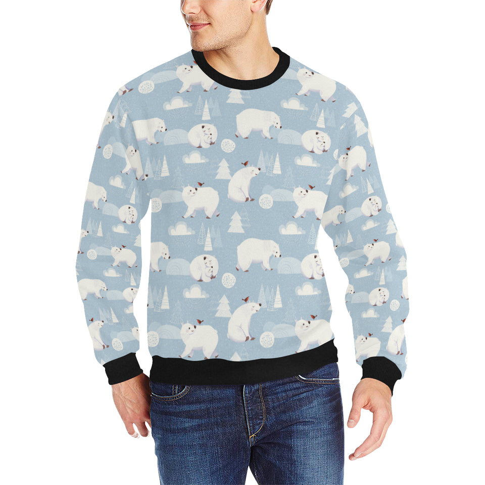 Cute polar bears Christmas decoration pattern Men's Crew Neck Sweatshirt