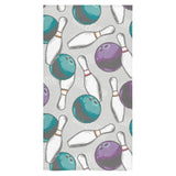 Bowling ball and pin gray background Bath Towel