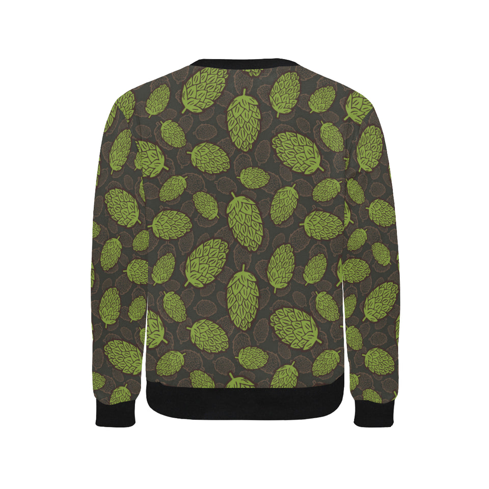 Hop pattern black background Men's Crew Neck Sweatshirt