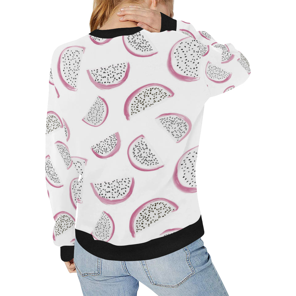 dragon fruit pattern Women's Crew Neck Sweatshirt