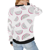dragon fruit pattern Women's Crew Neck Sweatshirt