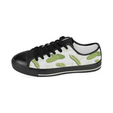 Cucumber sketch pattern Kids' Boys' Girls' Low Top Canvas Shoes Black