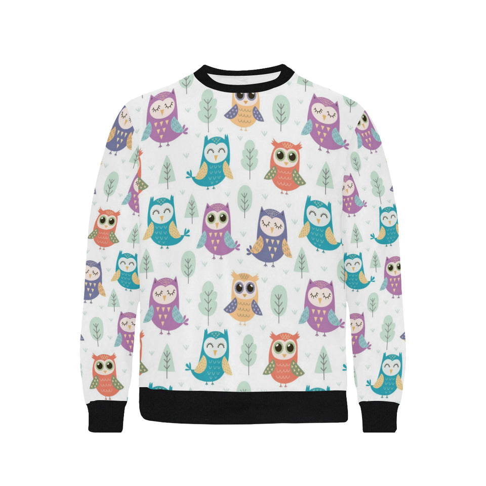 Cute owl pattern Men's Crew Neck Sweatshirt