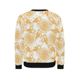 hand drawn orange fruit pattern Men's Crew Neck Sweatshirt