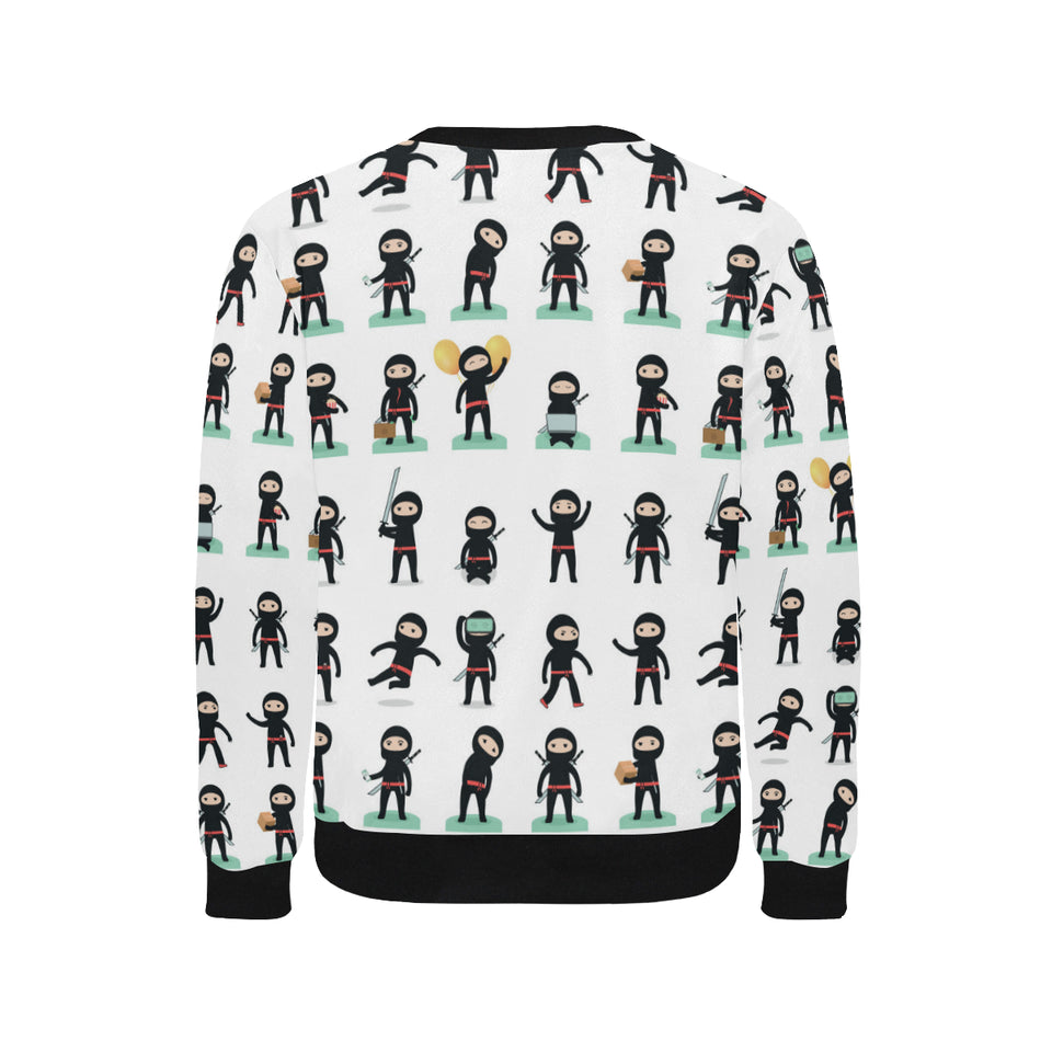 Cute ninja katana sword pattern Men's Crew Neck Sweatshirt