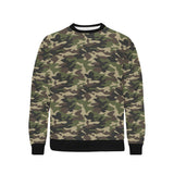 Dark Green camouflage pattern Men's Crew Neck Sweatshirt