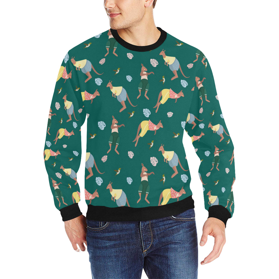 Kangaroo leaves pattern Men's Crew Neck Sweatshirt