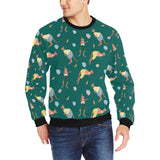 Kangaroo leaves pattern Men's Crew Neck Sweatshirt