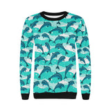 Dolphin sea pattern Women's Crew Neck Sweatshirt