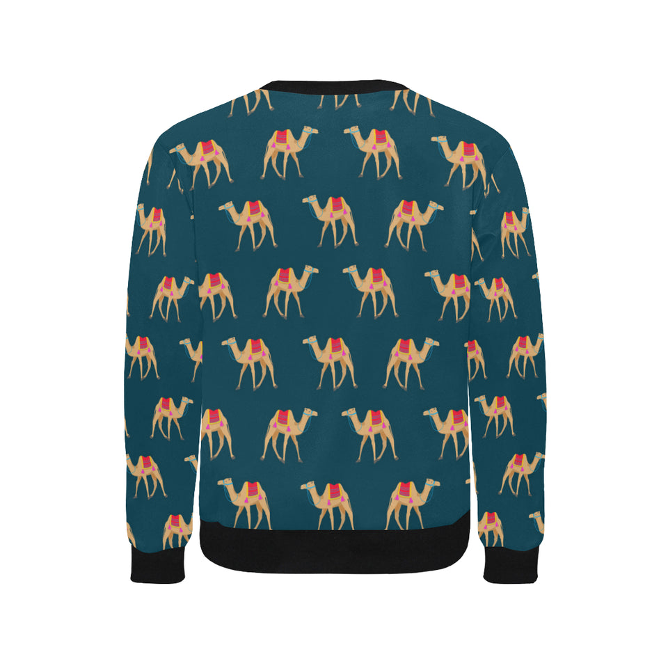 Camel pattern blue blackground Men's Crew Neck Sweatshirt