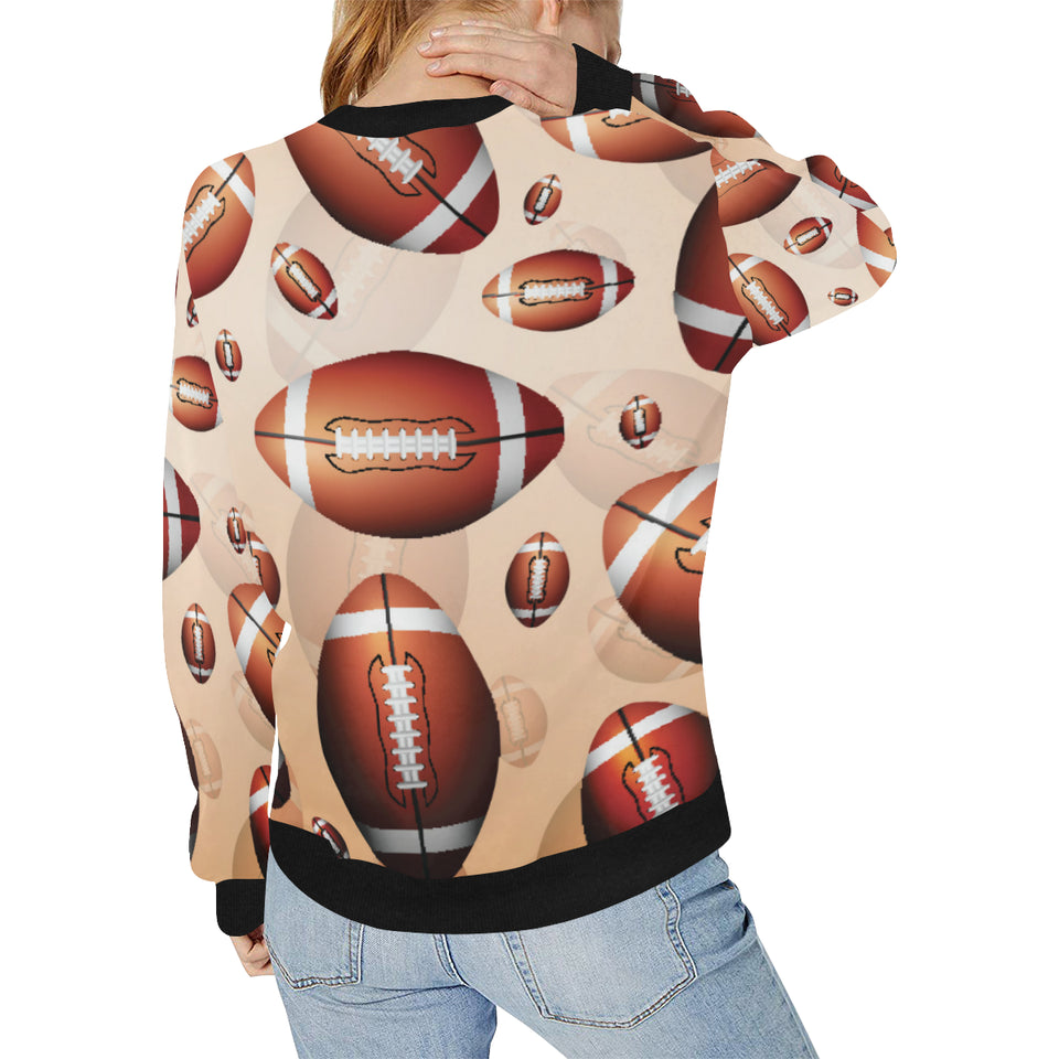 American football ball design pattern Women's Crew Neck Sweatshirt