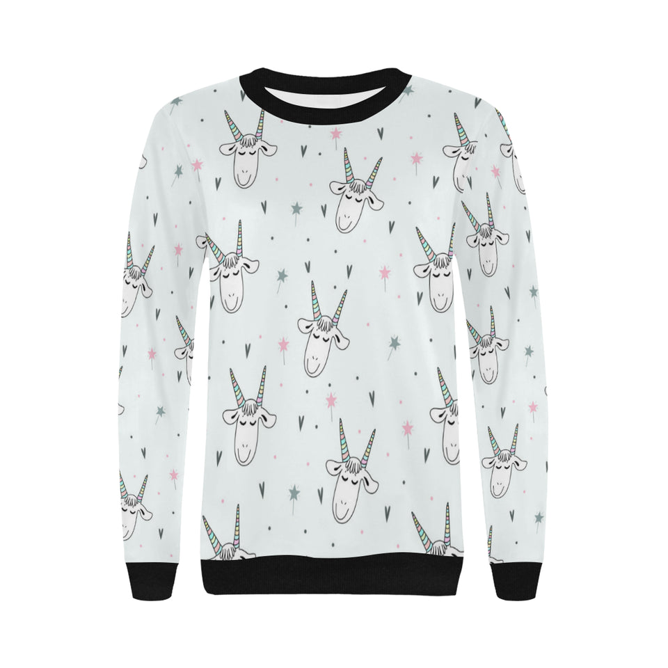 Cute goat design pattern Women's Crew Neck Sweatshirt