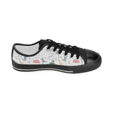 Cute cartoon dinosaurs tree pattern Kids' Boys' Girls' Low Top Canvas Shoes Black