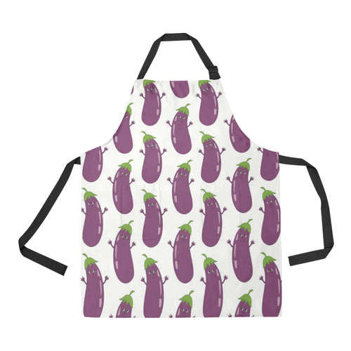 Eggplant Pattern Print Design 01 All Over Print Adjustable Apron
