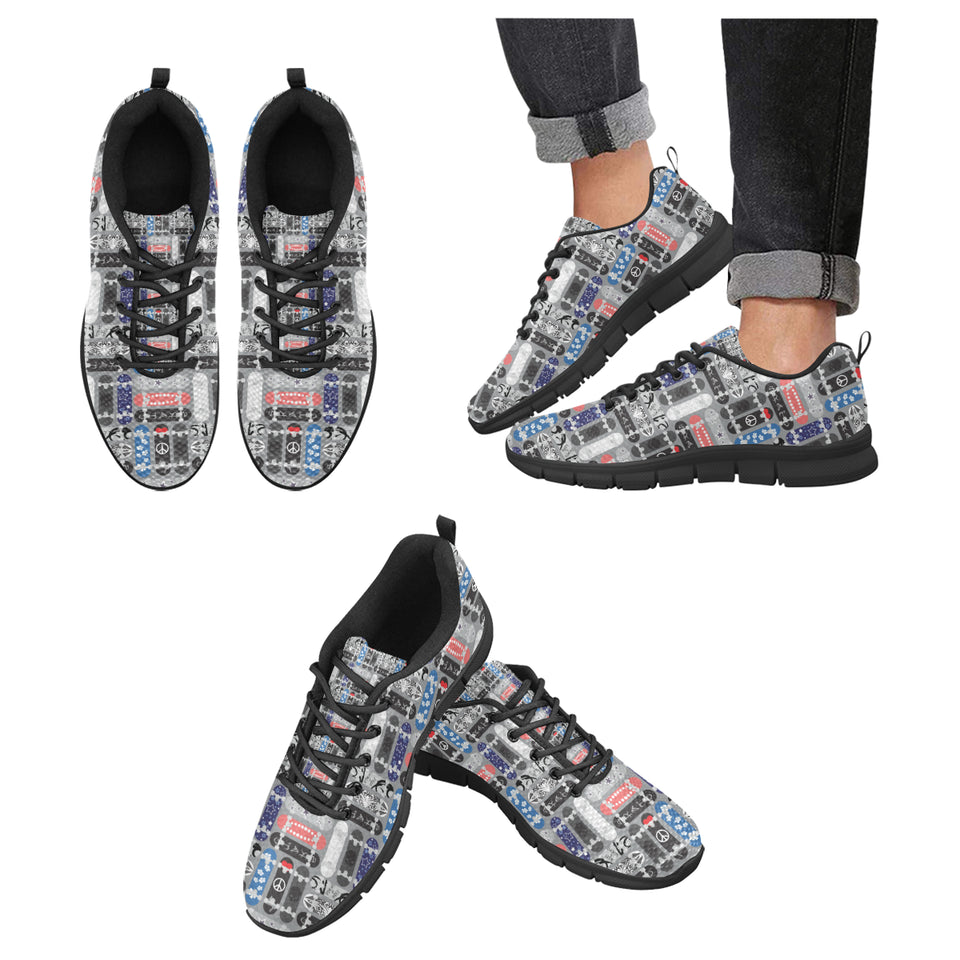 Skate Board Pattern Print Design 04 Men's Breathable Sneakers ( Model 055)