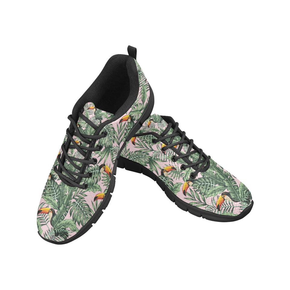 Toucan tropical green jungle palm pattern Women's Sneaker Shoes