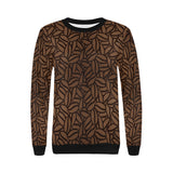 coffee bean pattern Women's Crew Neck Sweatshirt